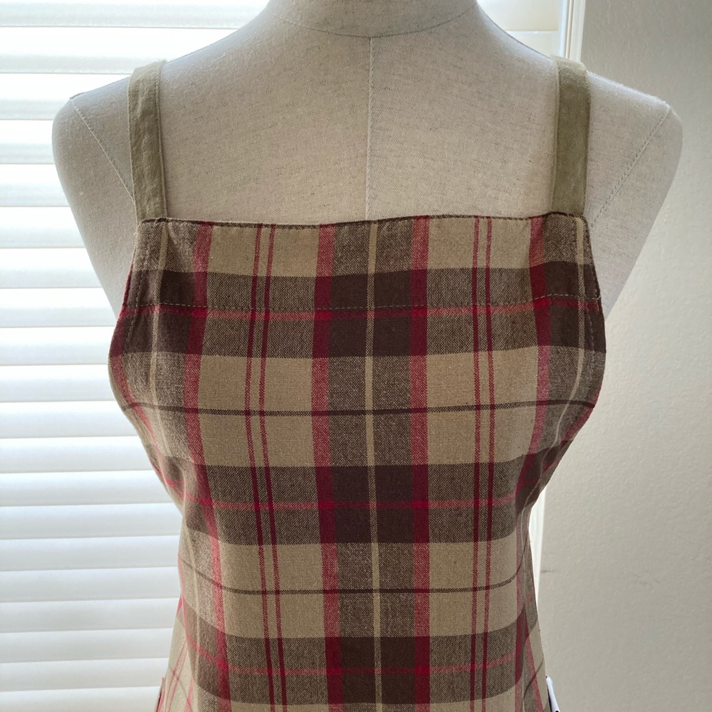 Habituel 100% Cotton Plaid Apron